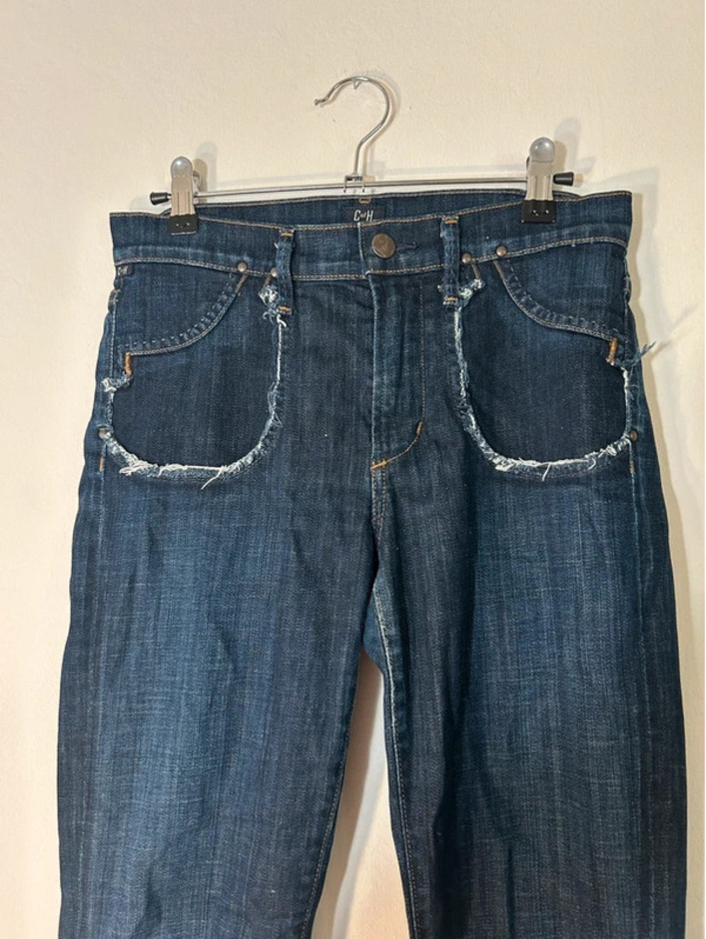 Y2K Low Waist Distressed Flared Denim Jeans